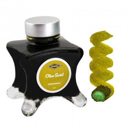 Diamine Inkvent Christmas Ink Bottle 50ml - Olive Swirl